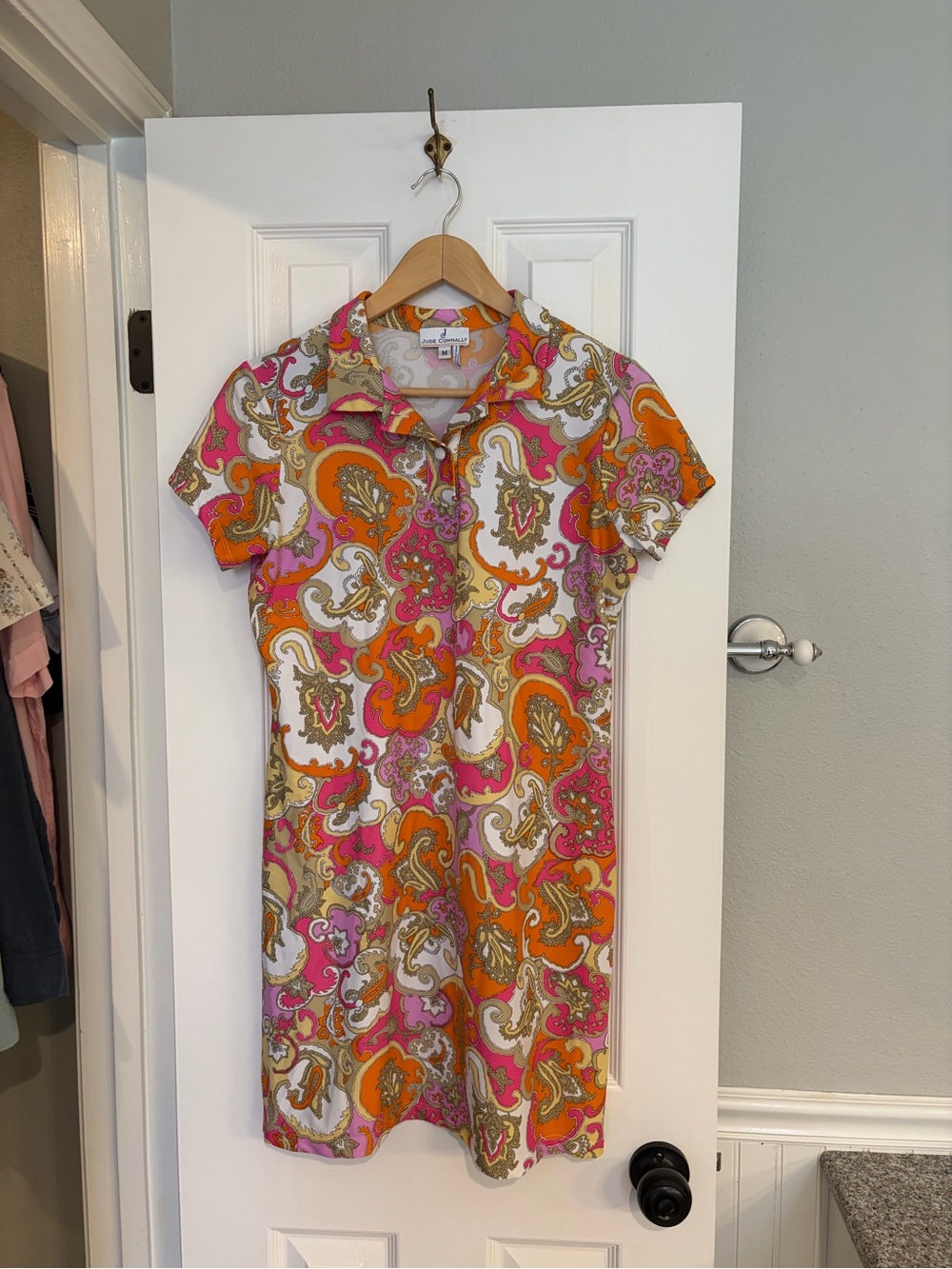 Jude Connally Performance Paisley Polo Dress Medium